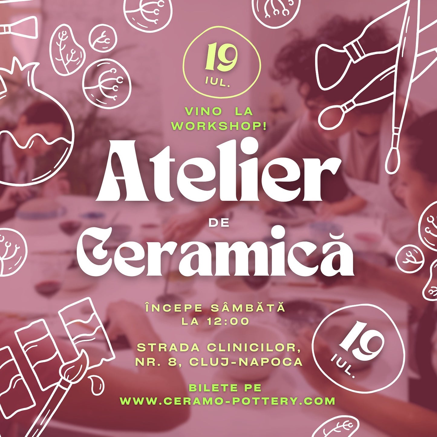 Atelier ceramică adulți 19 iulie, ora 12
